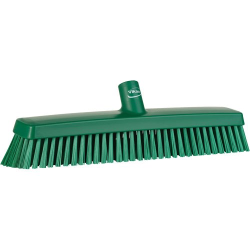 Push Broom Head, Fine/Stiff Bristles, 16-1/2", Polyester/Polypropylene, Green Action Paper