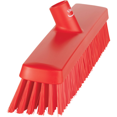 Push Broom Head, Fine/Stiff Bristles, 16-1/2", Polyester/Polypropylene, Red Action Paper