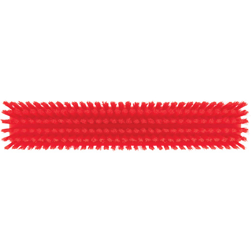 Push Broom Head, Fine/Stiff Bristles, 16-1/2", Polyester/Polypropylene, Red Action Paper