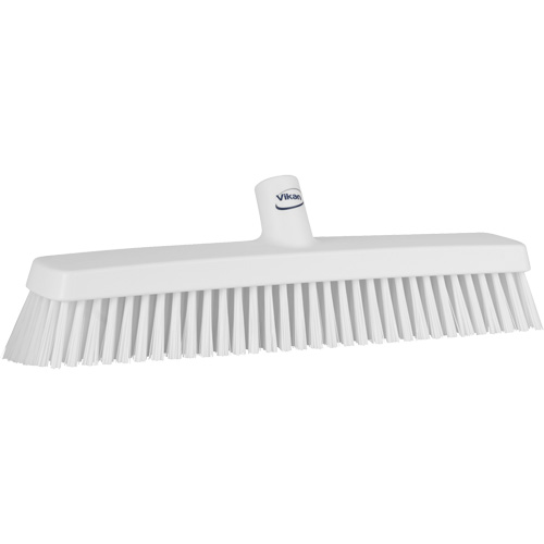 Push Broom Head, Fine/Stiff Bristles, 16-1/2", Polyester/Polypropylene, White Action Paper