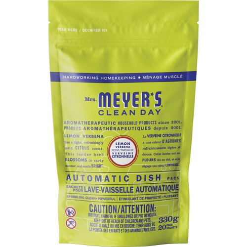 Sachets de d&eacute;tergent pour lave-vaisselle automatique Mrs. Meyer's Clean Day, Capsules, 330 g, Verveine citronnelle Action Paper