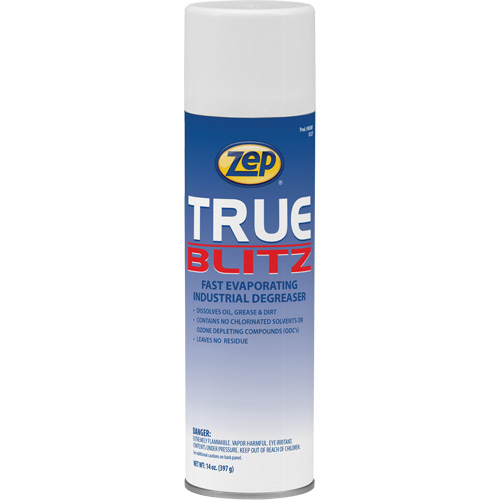 True Blitz Fast-Evaporating Industrial Degreaser, 14 oz., Aerosol Can Action Paper