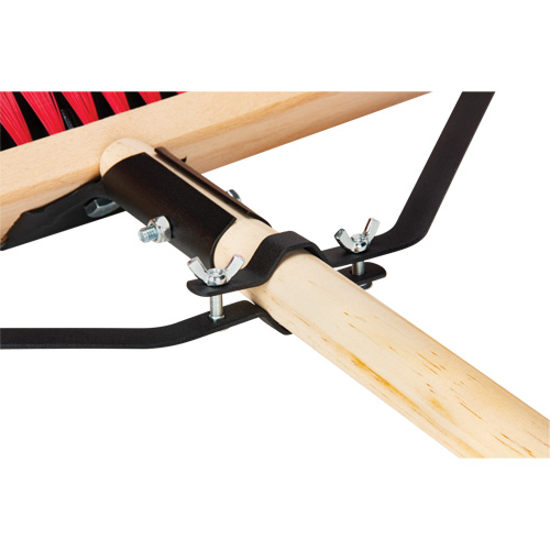 Push Broom with Braced Handle, 18", Medium, PVC Bristles Action Paper