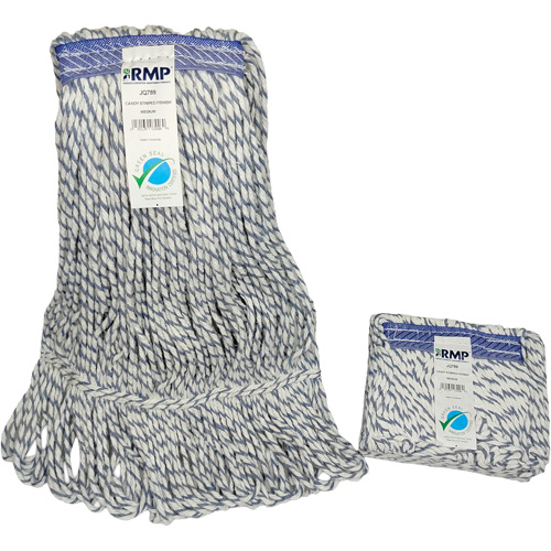 Candy-Striped Mop Head, Floor Finishing, Synthetic, Loop Style Action Paper
