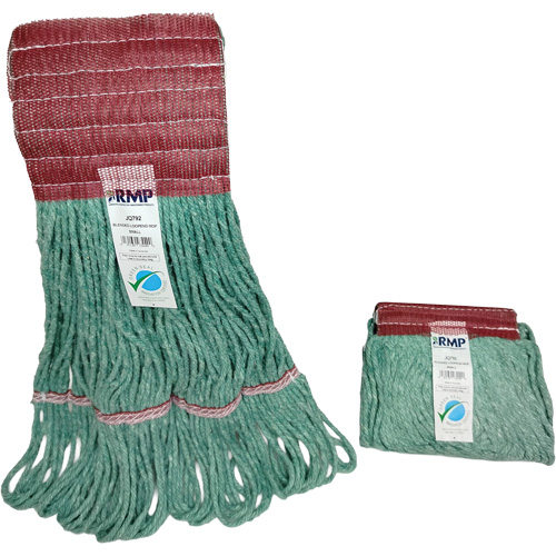 Wide-Band Mop Head, Antimicrobial/Floor Finishing/Specialty, Cotton/Rayon/Synthetic, Loop Style Action Paper