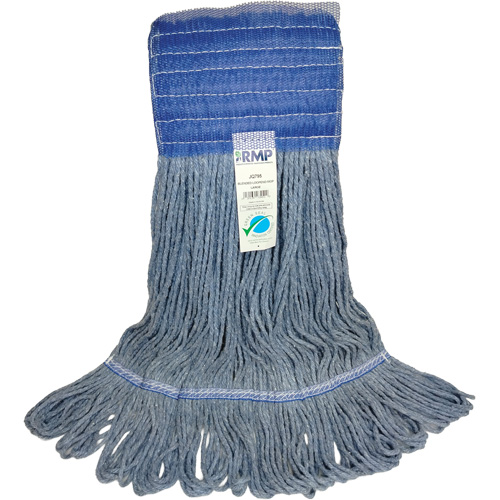 Wide-Band Mop Head, Antimicrobial/Floor Finishing/Specialty, Cotton/Rayon/Synthetic, Loop Style Action Paper