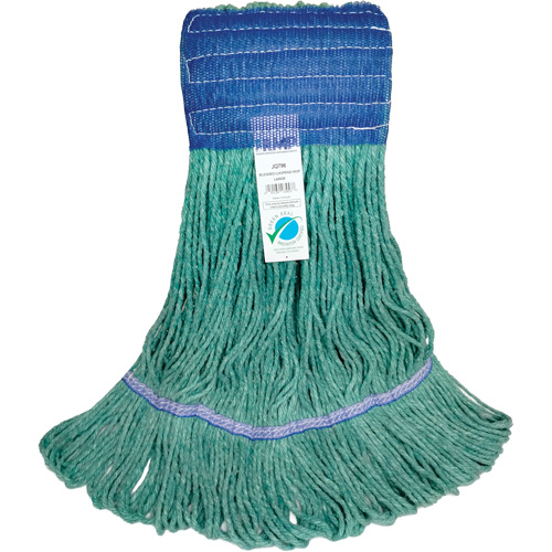 Wide-Band Mop Head, Antimicrobial/Floor Finishing/Specialty, Cotton/Rayon/Synthetic, Loop Style Action Paper