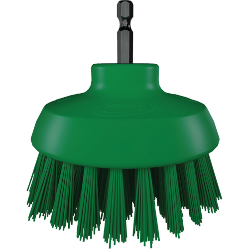 HyDrive Round Drill Brush, Extra Stiff Bristles, 3-1/10" Long, Green Action Paper