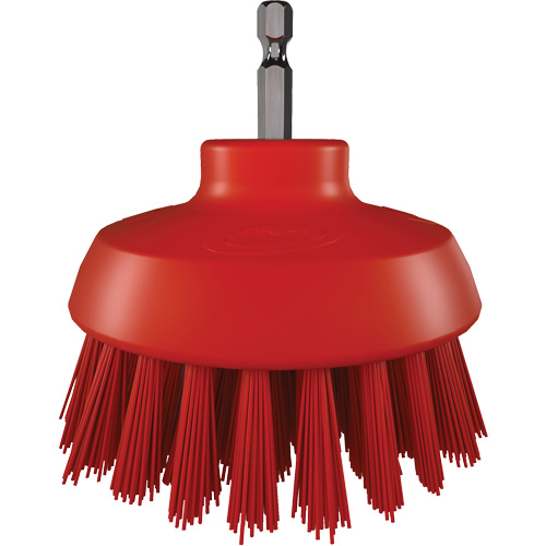 HyDrive Round Drill Brush, Extra Stiff Bristles, 3-1/10" Long, Red Action Paper