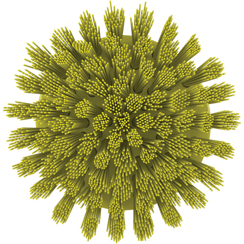 HyDrive Round Drill Brush, Extra Stiff Bristles, 3-1/10" Long, Yellow Action Paper