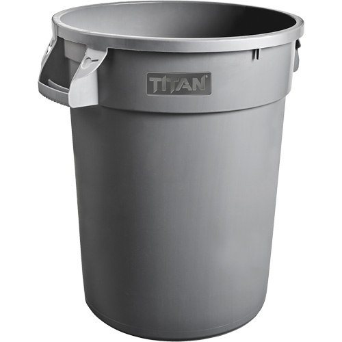 Contenant gris Titan pour d&eacute;chets, Plastique, 20 gal. US Action Paper
