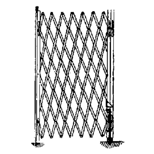Galvanized Folding Security Gates, Fixed Single Folding, 4' L x 6' H Expanded Action Paper