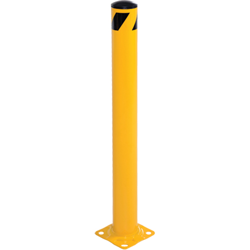 Bollard, Steel, 42" H x 5-1/2" W, Yellow Action Paper