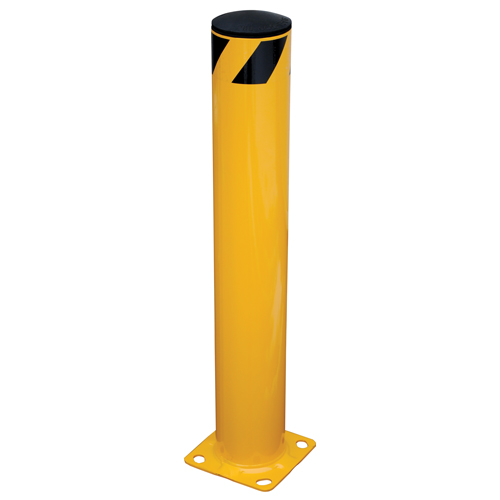 Safety Bollard, Steel, 36" H x 5.5" W, Yellow Action Paper