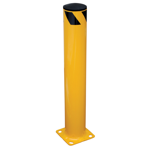 Safety Bollard, Steel, 36" H x 5.5" W, Yellow Action Paper