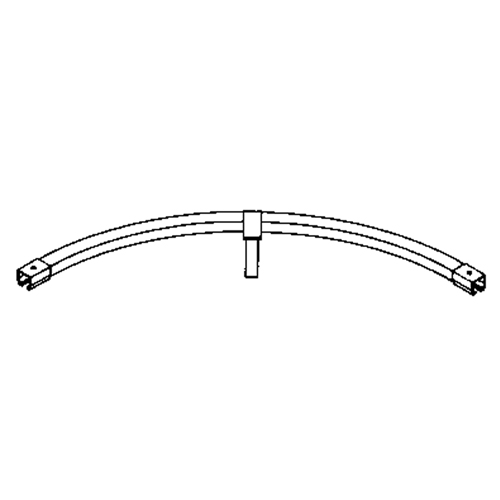 Floor Mounted 90° Curved Curtain Partition Track, 3' L Action Paper