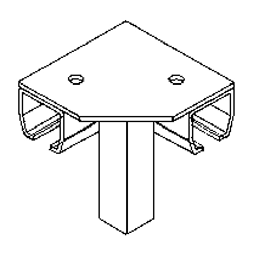 Raccord pour joint d'angle de 90° pour murs-rideaux mont&eacute;s au sol Action Paper