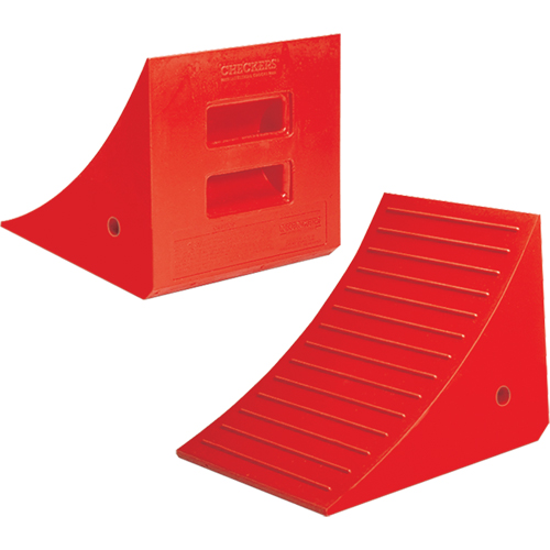 Heavy-Duty Wheel Chocks, Polyurethane, Orange, 14" W x 17" D x 14" H Action Paper