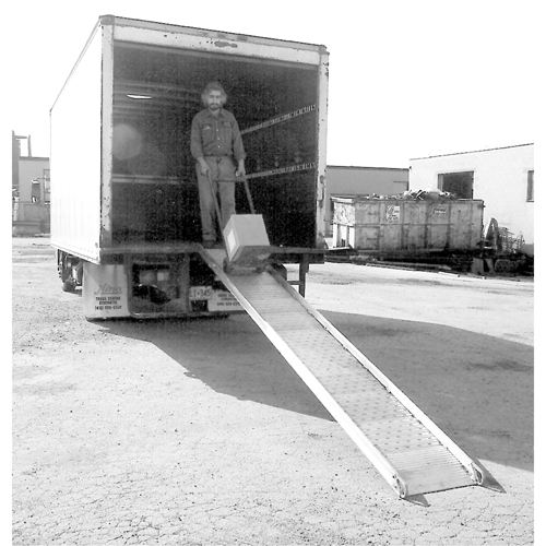 Aluminum Walk ramps with Perforated Traction Grip, 1300 lbs. Capacity, 38" W x 14' L Action Paper