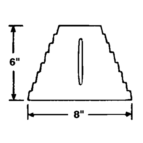 Wheel Chock, 9" x 8" x 6", Black Action Paper