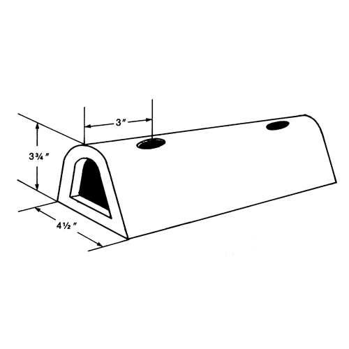 Extruded Rubber Dock Fenders, Rubber, 4-1/2" W x 12" L x 3-3/4" D Action Paper