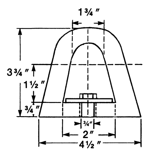 Extruded Rubber Dock Fenders, Rubber, 4-1/2" W x 12" L x 3-3/4" D Action Paper