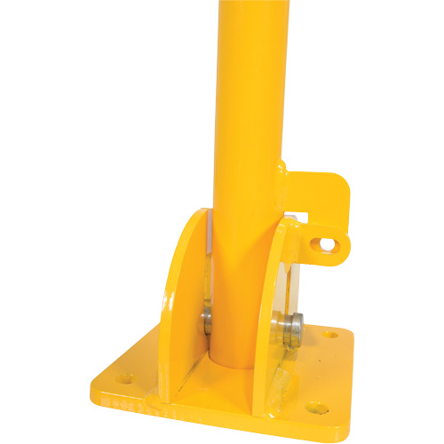 Fold-Down Bollards, Steel, 42" H x 1-3/4" W, Yellow Action Paper