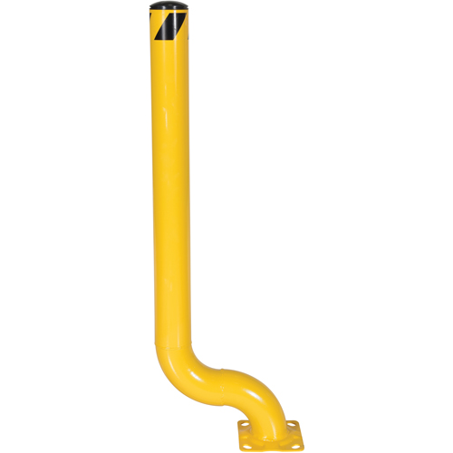 Offset Bollard, Steel, 54" H x 4-1/2" W, Yellow Action Paper