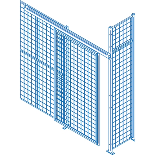 Wire Mesh Partition Components - Sliding Doors, 4' W x 8' H Action Paper