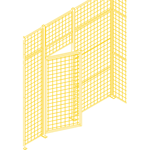 Wire Mesh Partition Components - Swing Doors, 3' W x 7' H Action Paper
