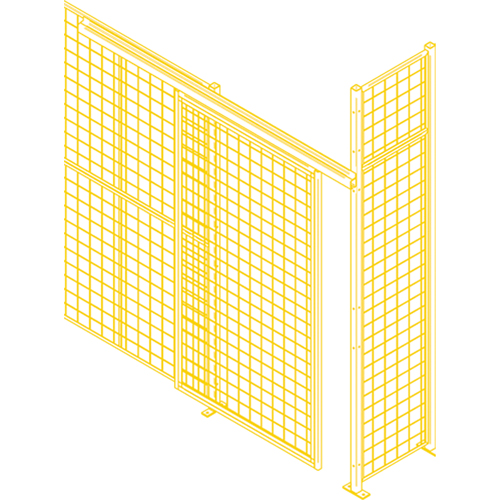 Wire Mesh Partition Components - Sliding Doors, 4' W x 8' H Action Paper