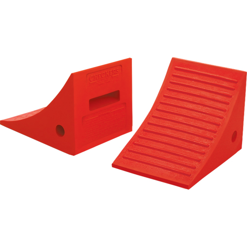 General Purpose Wheel Chocks, Polyurethane, Orange, 8" W x 11-1/4" D x 8-1/4" H Action Paper