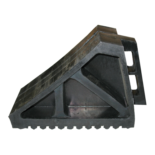 Wheel Chock, 10-5/8" x 7" x 4-1/2", Black Action Paper
