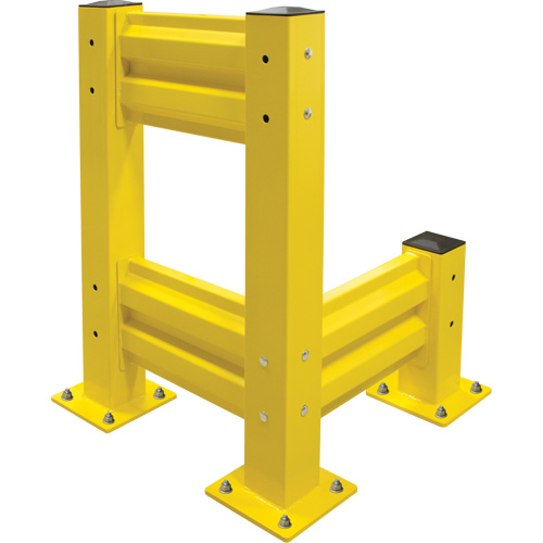 Barri&egrave;re de s&eacute;curit&eacute; de qualit&eacute; industrielle, Acier, 19" lo x 12" h, Jaune s&eacute;curit&eacute; OSHA Action Paper
