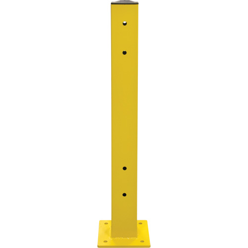 Poteau double pour barri&egrave;re de s&eacute;curit&eacute;, Acier, 5" lo x 44" h, Jaune s&eacute;curit&eacute; OSHA Action Paper