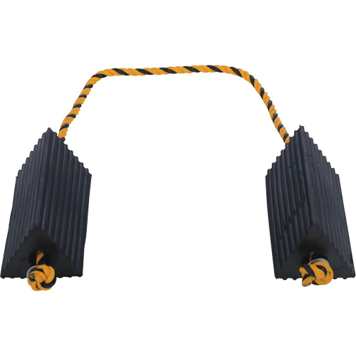 Airline Wheel Chock, 5" x 10" x 4-1/2", Black Action Paper