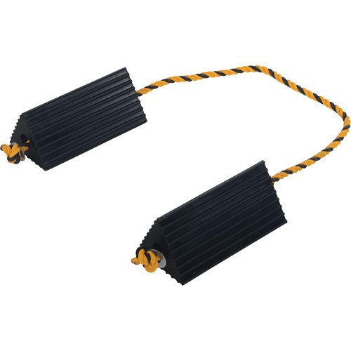 Airline Wheel Chock, 5" x 10" x 4-1/2", Black Action Paper