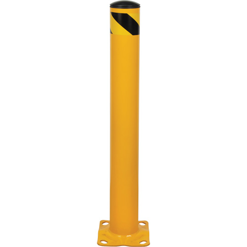 Bollard, Steel, 36" H x 4-1/2" W, Yellow Action Paper