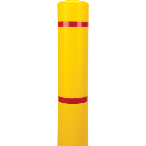 Capuchon en poly&eacute;thyl&egrave;ne pour borne de protection, 4-1/2" dia. x 64" l, Rouge/Jaune Action Paper