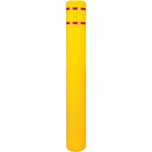 Polyethylene Bollard Cover, 6-5/8" Dia. x 52" L, Red/Yellow Action Paper