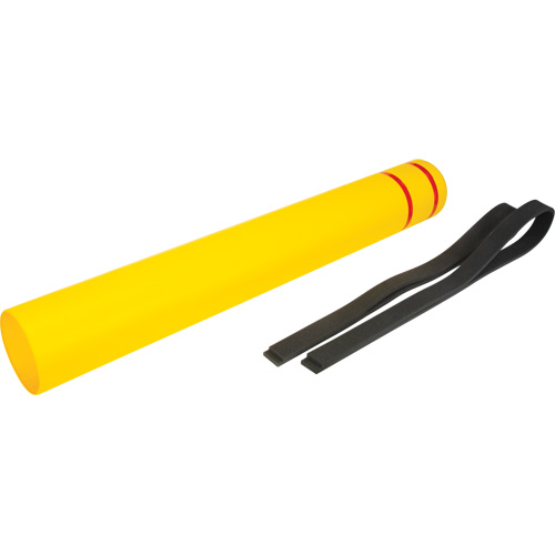 Polyethylene Bollard Cover, 6-5/8" Dia. x 52" L, Red/Yellow Action Paper