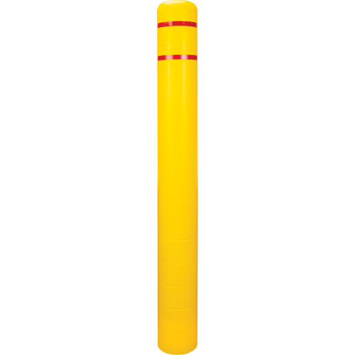 Polyethylene Bollard Cover, 6-5/8" Dia. x 60" L, Red/Yellow Action Paper