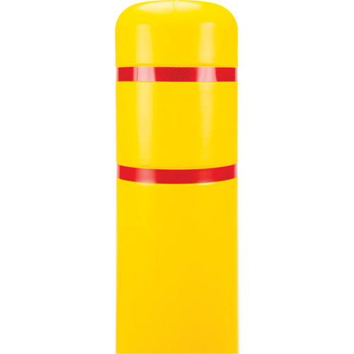 Polyethylene Bollard Cover, 6-5/8" Dia. x 60" L, Red/Yellow Action Paper