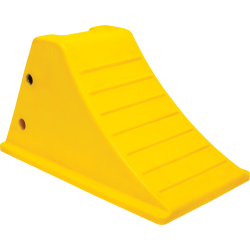 Cales de roue avec surface antid&eacute;rapante en aluminium, Polyur&eacute;thane, Jaune s&eacute;curit&eacute; OSHA, 11-1/4" la x 21" p x 12-1/4" h Action Paper