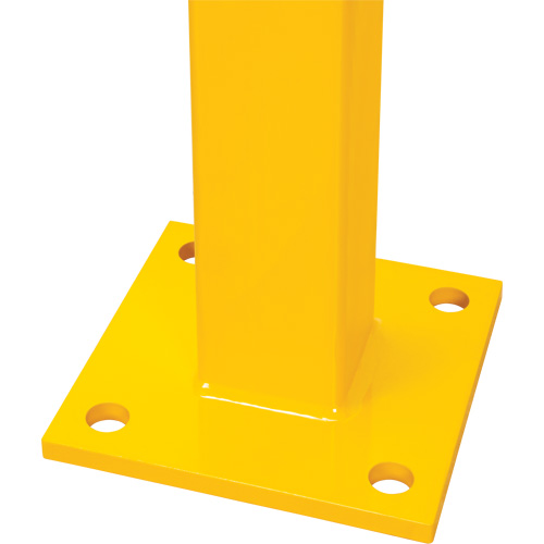 Corner Post for Light-Duty Guard Rails, Steel, 42" H, Safety Yellow Action Paper