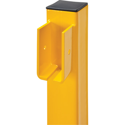 End Post for Light-Duty Guard Rails, Steel, 42" H, Safety Yellow Action Paper