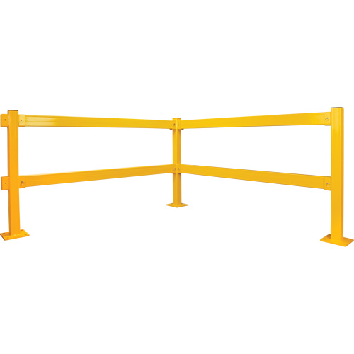 Lift-Out Light-Duty Guard Rail, Steel, 6' L x 4" H, Safety Yellow Action Paper
