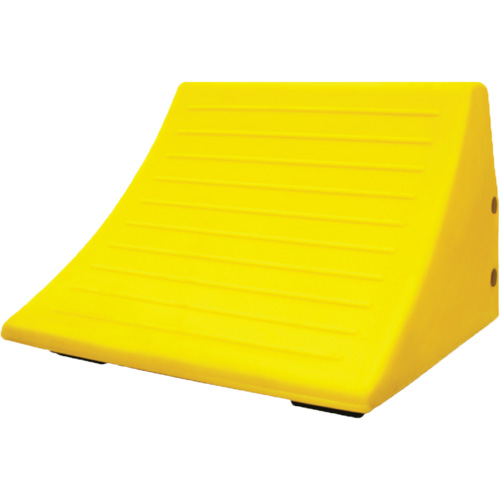 70 Ton Large Equipment Wheel Chock with Handle, Urethane, Yellow Action Paper
