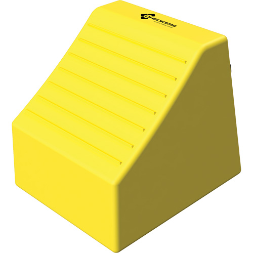 Cale de roue ultra-robuste pour l'exploitation mini&egrave;re Checkers Safety sans support, PEHD, Jaune, 14-1/2" la x 17-1/2" p x 16" h Action Paper