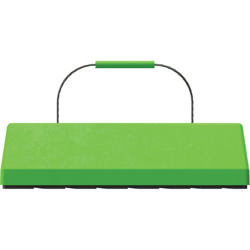 Checkers Safety SafeRay  Aircraft Wheel Chock with Cable Handle & Rubber Pad, Urethane, Fluorescent Green, 24" W x 8" D x 6" H Action Paper